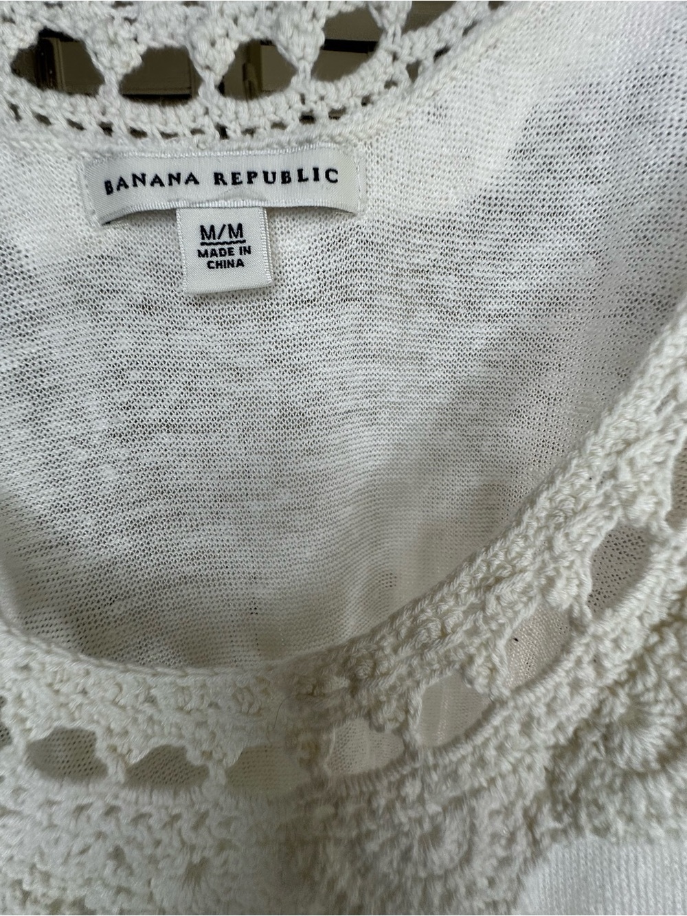 Banana Republic 100% Linen Crochet Knit Lace Peplum Tank Top Size M SUM11 - Picture 2 of 16